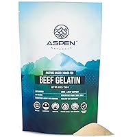 ASPEN NATURALS GRASS FED BEEF GELATIN POWDER 3lb - Unflavored and Easy To Mix - Pasture Raised Protein Supplement- Non GMO, Paleo Friendly