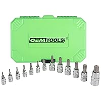 OEMTOOLS 22977 13 Piece Star Bit Socket Set for Any Mechanic Tool Kit, Star Bit Socket Set, 1/2 Inch, 1/4 Inch, and 3/8 Inch Drive Sizes, Increased Torque