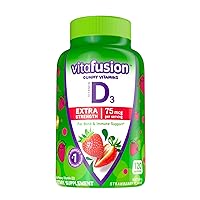 Extra Strength Vitamin D3 Gummy, Strawberry Flavored Bone and Immune System Support (1) 120 Count