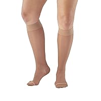 Ames Walker AW Style 16 Sheer Support Closed Toe 15-20 mmHg Moderate Compression Knee High Stockings Nude Large