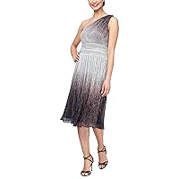 S.L. Fashions Women's Short A-line One Shoulder Bodre Party Dress