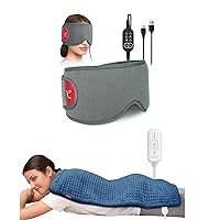 Comfytemp Heating Pad for Back Pain Relief and Heated Eye Mask for Dry Eyes, Eye Heating Pad with 3 Heat Settings and 3 Timer, Warm Compress for Eyes Migraine Blepharitis Sinus Stye MGD Puffiness