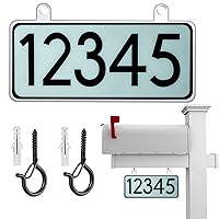 Hanging Mailbox Number Plaque - Reflective Mailbox Numbers for Outside - Customized Address Number Plaque Sign for Mailbox Post - Metal Aluminum - 911 Visibility Double Sided 11'' x 5''