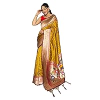 Pure Paithani Silk Saree Blouse Muslim Women Traditional Sari sh32