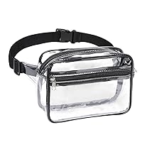 Clear Fanny Pack Stadium Approved, Waterproof Fanny Pack for Women Men, Fashion Mini Belt Bag Transparent Waist Bag with Adjustable Strap for Sporting Event Concerts Travel Beach