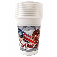 72238-200ml Captain America Civil War Plastic Cups, Pack of 8