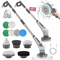 Electric Spin Scrubber, 13 IN 1 Electric Scrubber for Cleaning, IPX8 Waterproof Power Shower Scrubber with Long Handle and 11 Heads, Electric Cleaning Brush Cordless for Bathroom Tub Tile Floor