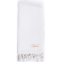 Bersuse 100% Cotton Laodicea Turkish Towel - 37x70 Inches, White