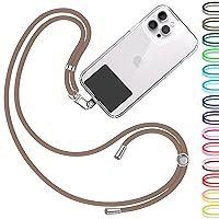 Cell Phone Lanyard [Brown] - Convenient and Comfortable iPhone Lanyard - Easy to Use Neck Phone Holder [Black Patch] - Adjustable Length Phone Strap Crossbody - Fits All Mobile Phones
