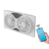 Comfort Zone Living Comfort Smart Wi-Fi Reversible Twin Window Fan with Removable Cover and Bug Screen, 9 inch, 3-Speed, Expandable, Timer, Compatible with iOS/Android/Alexa/Google Assistant, LC310SWT