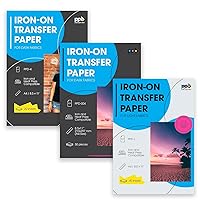 PPD Premium Iron T-Shirt Transfer Paper Dark, Black, Light and White, LTR 8.5x11