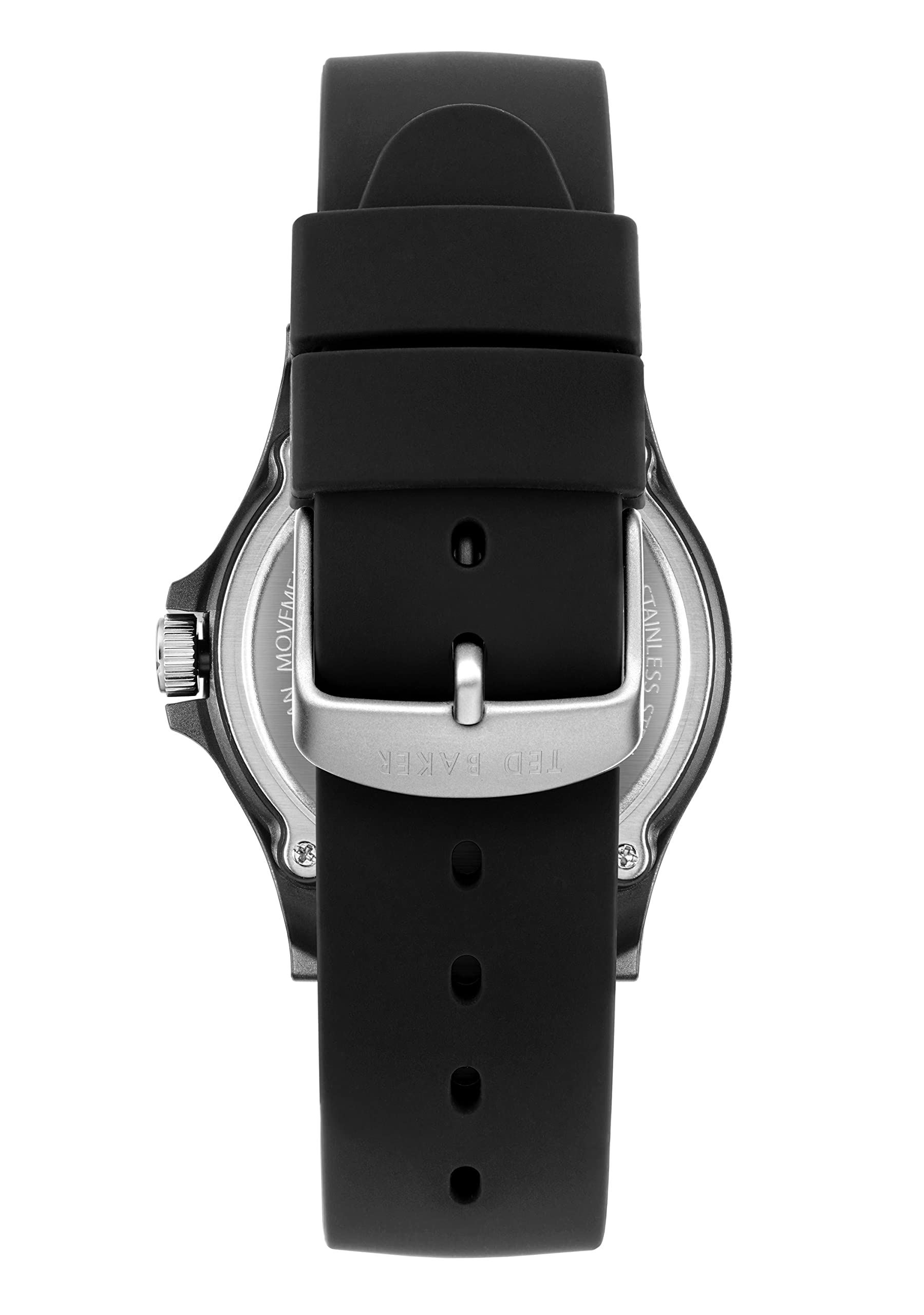Ted Baker Gents Black Silicone Strap Watch (Model: BKPIRS3019I)