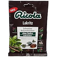 Ricola Licorice/ Lakritz Sugarfree Swiss herbal Bonbon (3 Bags each 75g) - fresh from Germany
