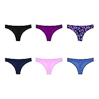 Hanes Women's Microfiber Stretch Underwear Pack, Comfort Flex Fit Brief Bikini or Thong Panties, 6-Pack