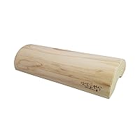 Therapeutic Wooden Pillow made of Hinoki Cypress for Stiff Neck, Shoulder Pain, Spinal Health, and Relaxation( (12 inch x 2 inch)