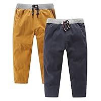Bumeex Toddler Boy's 2pk Cotton Pull-on Pants 2-9years