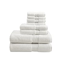 800GSM 100% Cotton Luxury Bathroom Towels,Long Oversized Linen Cotton Bath Towel Set, 8-Piece Include 2 Bath Towels, 2 Hand Towels & 4 Wash Towels, Cream