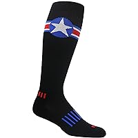 Black with Red, White, and Blue American Star Performance Knee-High Socks