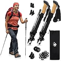 Collapsible Trekking Poles for Hiking – Lightweight Aluminum Alloy 7075 Folding Nordic Hiking Walking Sticks for Men and Women with Flicklock System