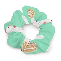 Chicken And Eggs Hair Scrunchies for Women Satin Elastic Hair Ties Bobbles Ponytail Holder for Christmas Valentine's Day Gift