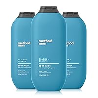 Method Men Body Wash, Glacier + Granite, Paraben and Phthalate Free, 18 FL Oz (Pack of 3)