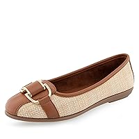 What's What Women's Bentley Ballet Flat, Natural Raffia, 11