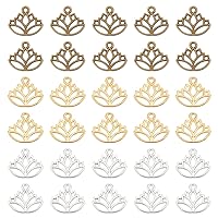 UNICRAFTALE 120 pcs 3 Colors Lotus Charms Hollow Lotus Flower Charms Alloy Yoga Charms Lotus Pendants Metal Charms Mini Charms Pendant for DIY Necklace Bracelet Earring Jewelry Making Crafting