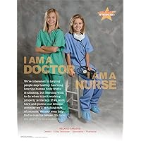 I Am a Doctor I Am a Nurse Laminated Poster for Elementary and Middle School Student Career Education with a Medical Health Care Profession Theme