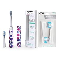 Pop Sonic Electric Toothbrush (Purple Bubble) Bonus 2 Pack Replacement Heads- Travel Toothbrushes w/AAA Battery | Kids Electric Toothbrushes with 2 Speed & 15,000-30,000 Strokes/Minute