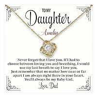 To My Daughter Necklace Gifts For Daughter From Dad, Custom Name Necklace Personalized, Father Daughter Gifts From Dad, Name Necklace For Daughter, Necklace For Daughter Message Card And Gift Box.