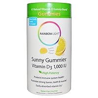 Rainbow Light, Vitamin D3 1000 I U Sunny Gummies Lemon, 100 Count