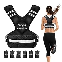 Yes4All Adjustable Weighted Vest 11-20lbs with Reflective Strip, Large Weight Vest for Strength Training for Men & Women