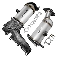 Front Left & Rear Right Catalytic Converter Compatible with Ford Explorer 2011-2012/ Edge 2011 2012 2013 2014 2015 3.5L Catalytic Convertor Direct-fit Euro V (EPA Compliant)