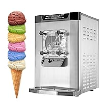 Hard Ice Cream Machine Commercial Desktop Ice Cream Making Machine Stainless Steel automatic Ice Cream Maker 5.3 Gal/H with LCD Display automatic clean(220V/50HZ,Gree compressor)