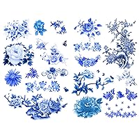 Seasonstorm Blue China Ink Painting Precut Decoration Album Planner Stickers Scrapbooking Diary Sticky Paper Flakes (PK543)