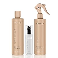 MOEHAIR TRIO Pack of Protein Infused Shampoo, Leave-In Conditioner and Hair Serum| Strengthens and Nourishes | Adds Shine and Retains Moisture | Eliminates Frizz | Suitable For All Hair Types