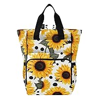 Watercolor Sunflower Diaper Bag Backpack for Men Women Large Capacity Baby Changing Totes with Three Pockets Multifunction Baby Essentials for Travelling Playing