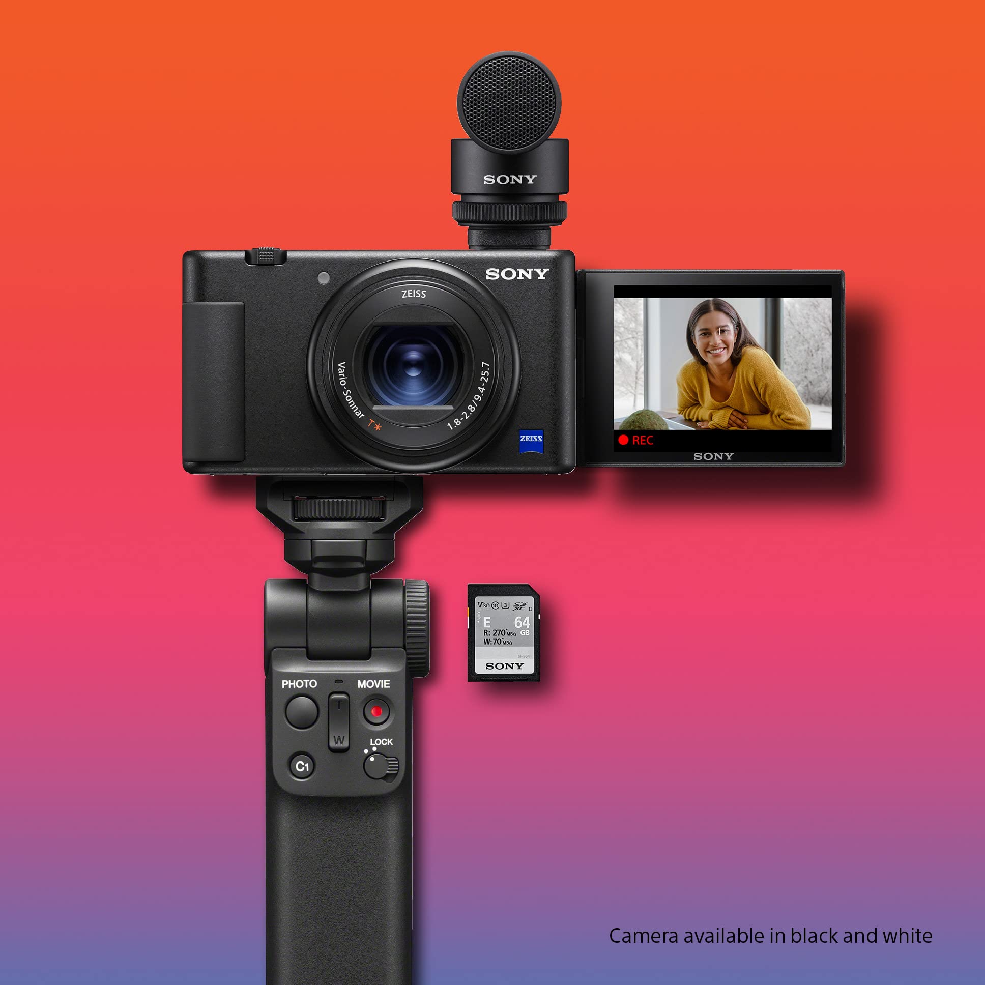 Sony ZV-1 Digital Camera for Content Creators, Vlogging and YouTube with Flip Screen, Built-in Microphone, 4K HDR Video, Touchscreen Display, Live Video Streaming, Webcam & Content Creator Kit