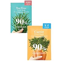 BRING GREEN TEA TREE + CARROT 90% Fresh Sheet Masks (10 Count) Bundle