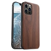 Natural Walnut Wood Case Compatible with iPhone 14 Pro Max 15 Pro Max TPU Edge Wooden Shockproof Protective Classy Vintage Durable Ultra-Smooth(Walnut /14 Pro Max & 15 Pro Max)