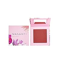 VASANTI Bloom Mineral Blush (Tulip) Soft Paraben-Free Blendable Face Cheeks Blush