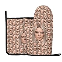 Customized Face Oven Mitts, Personalized Oven Mitts and Pot Holders with Your Face, Baking Gifts for Women Men for Kitchen Cooking