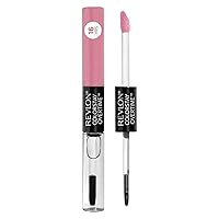Revlon Liquid Lipstick with Clear Lip Gloss, ColorStay Face Makeup, Overtime Lipcolor, Dual Ended with Vitamin E in Pink, Forever Pink (410), 0.07 Oz