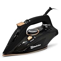 Professional Steam Iron for Clothes, 1700-Watts Powerful Clothing Iron Steamer with Rapid Heat, Adjustable Steamer, Titanium Infused Ceramic Soleplate - Black