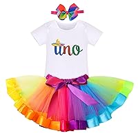IMEKIS Baby Girls Watermelon 1st Birthday Outfit Cake Smash Romper Rainbow Tutu Skirt Headband Summer Clothes for Photo Shoot