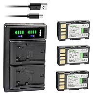 Kastar 3-Pack Battery and LTD2 USB Charger Replacement for JVC GZ-MG130EK GZ-MG130EX GZ-MG130U GZ-MG130US GZ-MG131 GZ-MG131EK GZ-MG131EX GZ-MG131US GZ-MG132 GZ-MG132EK GZ-MG132EX GZ-MG132US