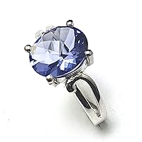 R500P Classic Purple Oval (8x10mm,1.6Ct) Helenite contemporary Style Sterling Silver Modern Ring
