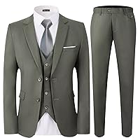 WEEN CHARM Men's Suits Slim Fit,3 Piece Suit for Men,2 Button Blazer Jacket Vest Pants with Tie,Men Tuxedo Suit Set