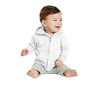 Unisex-Baby Full Zip Hooded Sweatshirt 12M White