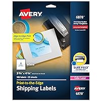 Avery Shipping Labels with Sure Feed, Print-to-The-Edge, 3-3/4